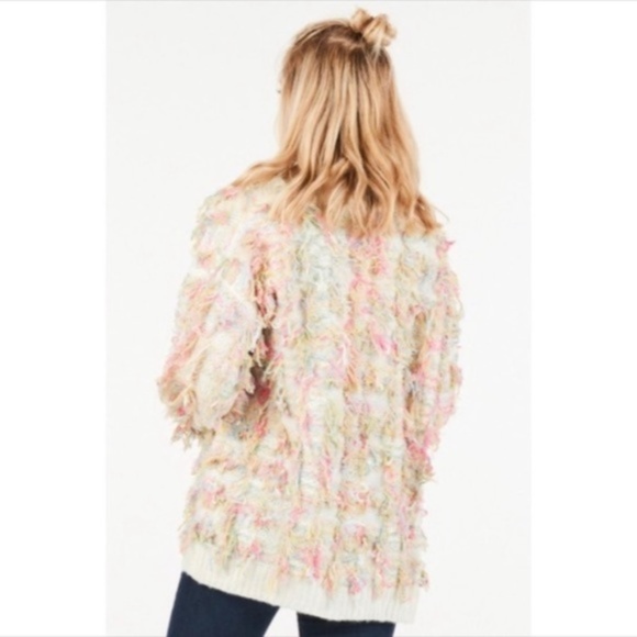 PLAYFUL DOLLZ SHAG FRINGE SWEATER CARDIGAN - Picture 4 of 4